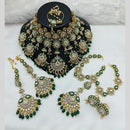Lucentarts Jewellery Gold Plated Kundan Stone And Meenakari Semi Bridal Necklace Set