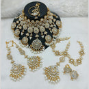 Lucentarts Jewellery Gold Plated Kundan Stone And Meenakari Semi Bridal Necklace Set