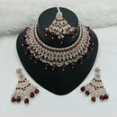Lucentarts Jewellery Gold Plated Austrian Stone And Beads Choker Necklace Set