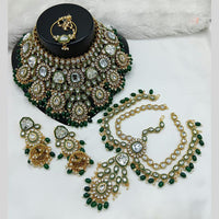 Lucentarts Jewellery Gold Plated Kundan Stone And Meenakari Semi Bridal Necklace Set