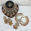 Lucentarts Jewellery Gold Plated Kundan Stone And Meenakari Semi Bridal Necklace Set