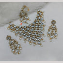 Lucentarts Jewellery Gold Plated Kundan Stone And Beads Necklace Set