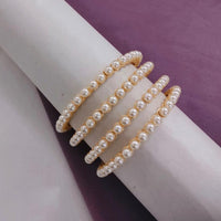 Lucentarts Jewellery Gold Plated Beads Bangles Set