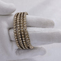 Lucentarts Jewellery Gold Plated Austrian Stone Bangles Set