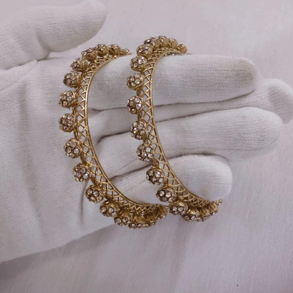 Lucentarts Jewellery Gold Plated Austrian Stone Bangles Set