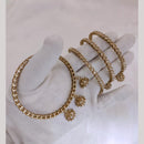 Lucentarts Jewellery Gold Plated Austrian Stone Bangles Set