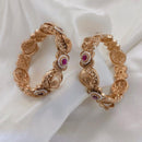 Lucentarts Jewellery Gold Plated Pota Stone And Pearl Bangles Set