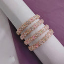 Lucentarts Jewellery Rose Gold Austrian Stone Bangles Set