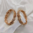 Lucentarts Jewellery Gold Plated Pota Stone And Meenakari Openable Bangles Set