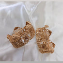 Lucentarts Jewellery Gold Plated Pota Stone And Pearl Openable Bangles Set