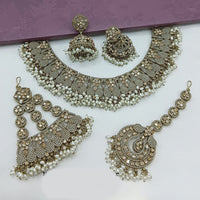 Lucentarts Jewellery Austrian Stone Pearl And Beads Necklace Set