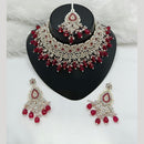 Lucentarts Jewellery Austrian Stone Beads And Pearl Choker Necklace Set 