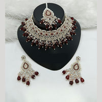 Lucentarts Jewellery Austrian Stone Beads And Pearl Choker Necklace Set
