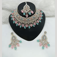 Lucentarts Jewellery Austrian Stone Beads And Pearl Choker Necklace Set