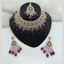 Lucentarts Jewellery Austrian Stone Beads And Pearl Choker Necklace Set