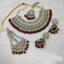 Lucentarts Jewellery Gold Plated Kundan Stone Beads And Pearl Necklace Set