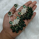 Lucentarts Jewellery Gold Plated Kundan And Beads Meenakari Dangler Earrings 