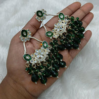 Lucentarts Jewellery Gold Plated Kundan And Beads Meenakari Dangler Earrings 