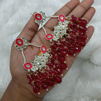Lucentarts Jewellery Gold Plated Kundan And Beads Meenakari Dangler Earrings