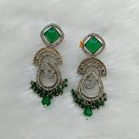 Lucentarts Jewellery Gold Plated Austrain Stone And Beads Dangler Earrings 