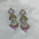 Lucentarts Jewellery Gold Plated Austrain Stone And Beads Dangler Earrings