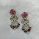 Lucentarts Jewellery Gold Plated Austrain Stone And Beads Dangler Earrings