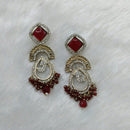 Lucentarts Jewellery Gold Plated Austrain Stone And Beads Dangler Earrings