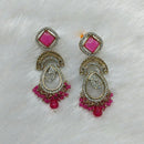 Lucentarts Jewellery Gold Plated Austrain Stone And Beads Dangler Earrings