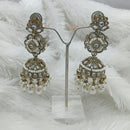 Lucentarts Jewellery Gold Plated Kundan And Pearls Jhumki Earrings 