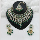 Lucentarts Jewellery Gold Plated Kundan And Beads Meenakari Choker Necklace Set 