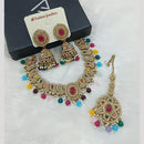 Lucentarts Jewellery Gold Plated Austrain Stone And Beads Necklace Set