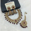 Lucentarts Jewellery Gold Plated Austrain Stone And Beads Necklace Set