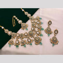 Lucentarts Jewellery Gold Plated Kundan And Pota Beads Meenakari Necklace Set
