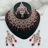 Lucentarts Jewellery Austrian Stone Beads And Pearl Choker Necklace Set