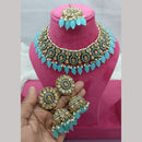 Lucentarts Jewellery Gold Plated Crystal Beads And Pearl Necklace Set 
