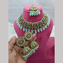 Lucentarts Jewellery Gold Plated Crystal Beads And Pearl Necklace Set