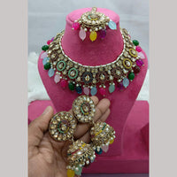 Lucentarts Jewellery Gold Plated Crystal Beads And Pearl Necklace Set