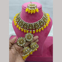 Lucentarts Jewellery Gold Plated Crystal Beads And Pearl Necklace Set 