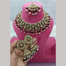 Lucentarts Jewellery Gold Plated Crystal Beads And Pearl Necklace Set