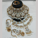 Lucentarts Jewellery Gold Plated Kundan Stone And Meenakari Semi Bridal Necklace Set