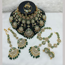 Lucentarts Jewellery Gold Plated Kundan Stone And Meenakari Semi Bridal Necklace Set