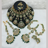 Lucentarts Jewellery Gold Plated Kundan Stone And Meenakari Semi Bridal Necklace Set