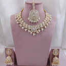 Lucentarts Jewellery Gold Plated Kundan Beads And Pearl Necklace Set