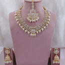 Lucentarts Jewellery Gold Plated Kundan Beads And Pearl Necklace Set
