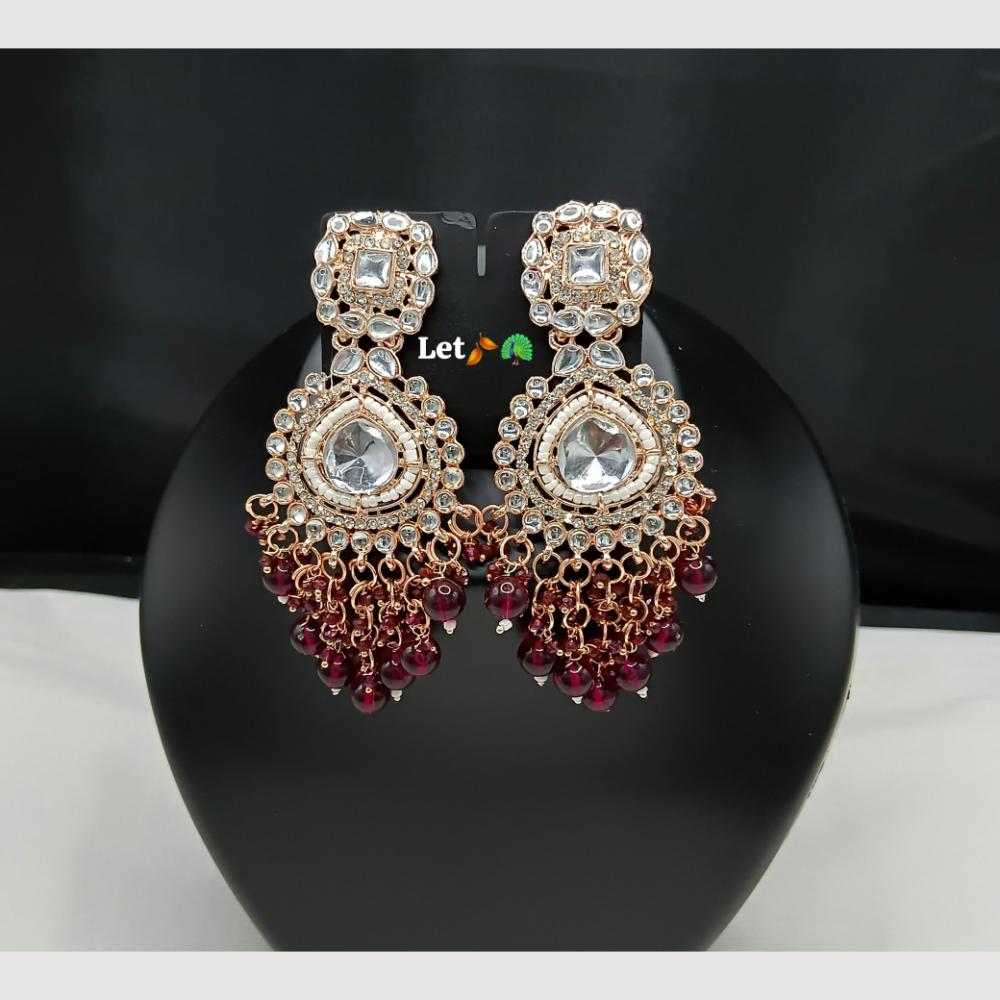 Lucentarts Fashion Earrings with Kundan and Beads Dangler Earrings