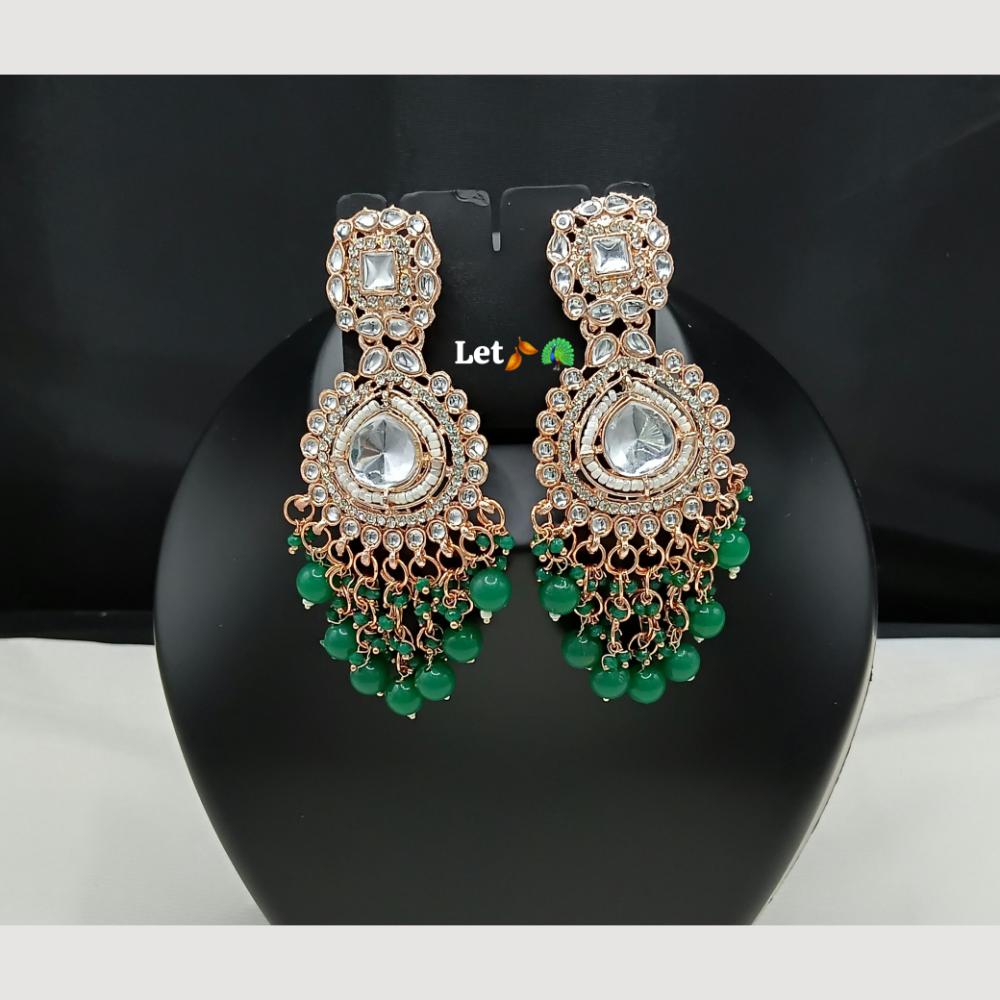 Lucentarts Fashion Earrings with Kundan and Beads Dangler Earrings