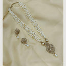 Lucentarts Jewellery Luxury Crystal & Pearl Long Necklace Set 