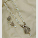 Lucentarts Jewellery Luxury Crystal & Pearl Long Necklace Set 