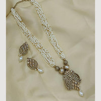 Lucentarts Jewellery Luxury Crystal & Pearl Long Necklace Set 
