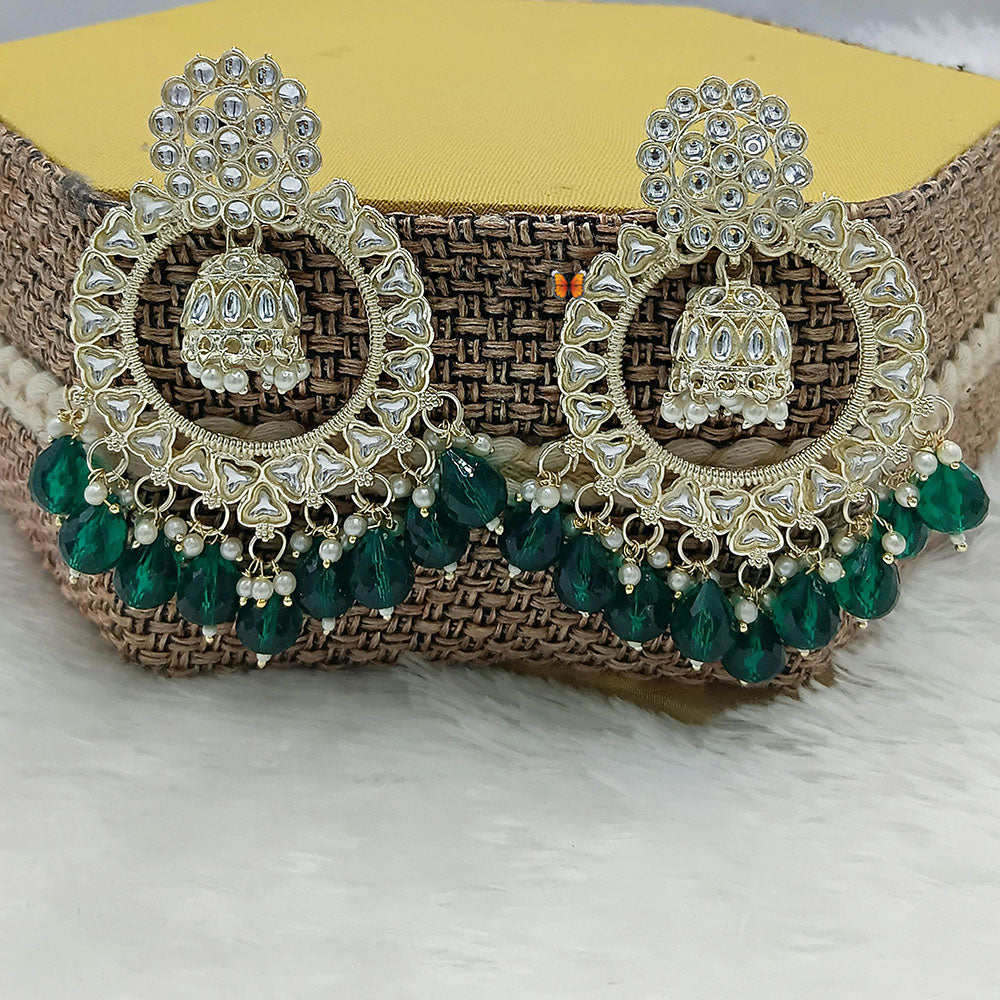Lucentarts Jewellery Kundan Pearl And Beads Dangler Earrings